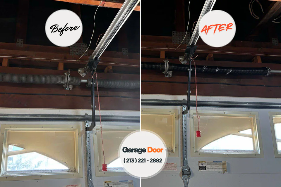 Before and after: garage door repair Pickerington, OH